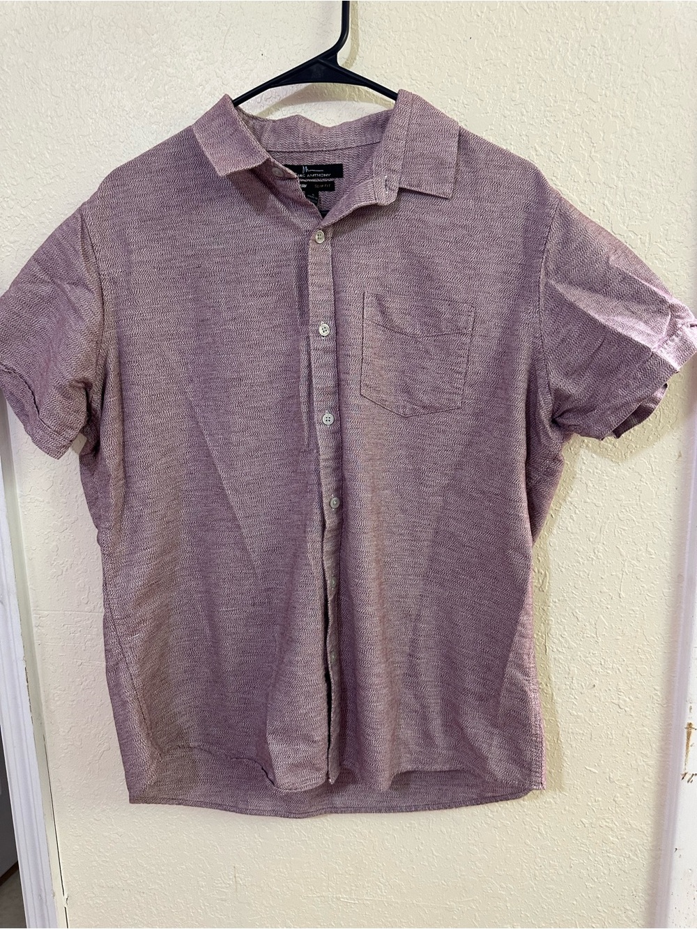Marc Anthony Short Sleeve Button-Down Shirt in Dusty Mauve